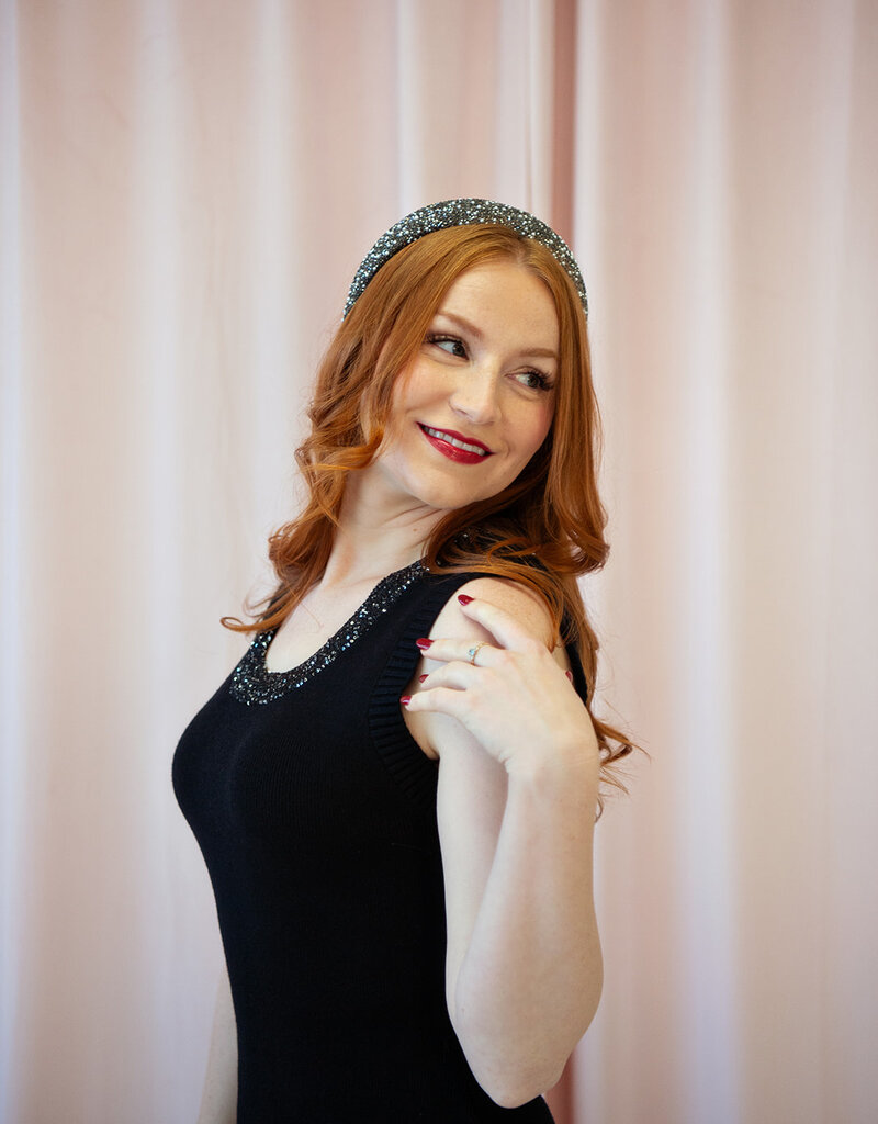 Molly Bracken Thalia Knit Dress with Glitter Trim