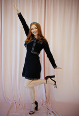 Molly Bracken Thalia Knit Dress with Glitter Trim