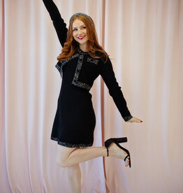 Molly Bracken Thalia Knit Dress with Glitter Trim