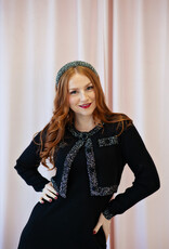 Molly Bracken Terra Knit Cardigan with Glitter Trim