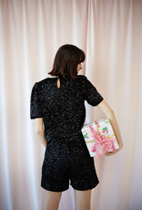 Molly Bracken Maggie Sequin Top in Black