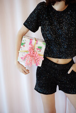 Molly Bracken Maggie Sequin Top in Black