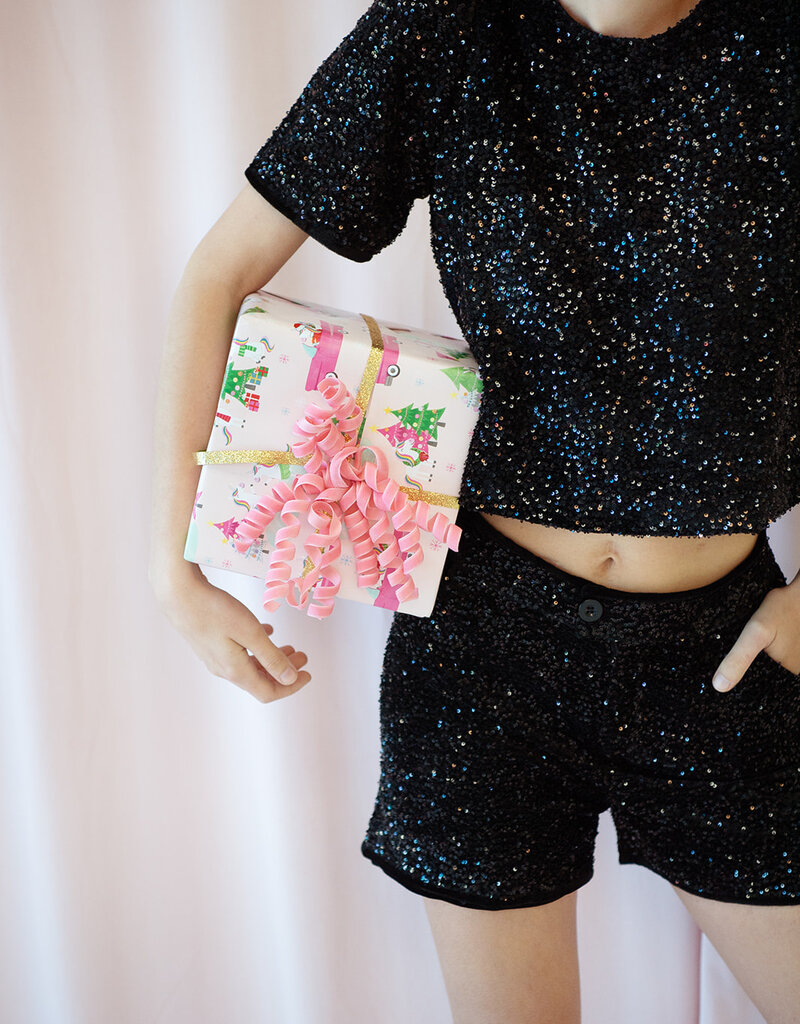 Molly Bracken Maggie Sequin Top in Black