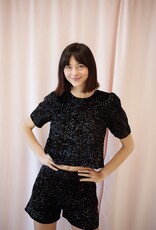 Molly Bracken Maggie Sequin Top in Black