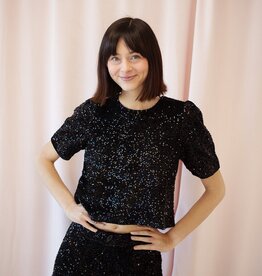 Molly Bracken Lana Sequin Shorts in Black