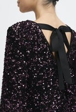 B.Young Paillet Velvet and Sequin Dress with Big Bow Detail