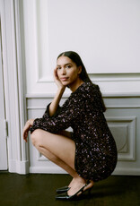 B.Young Paillet Velvet and Sequin Dress with Big Bow Detail