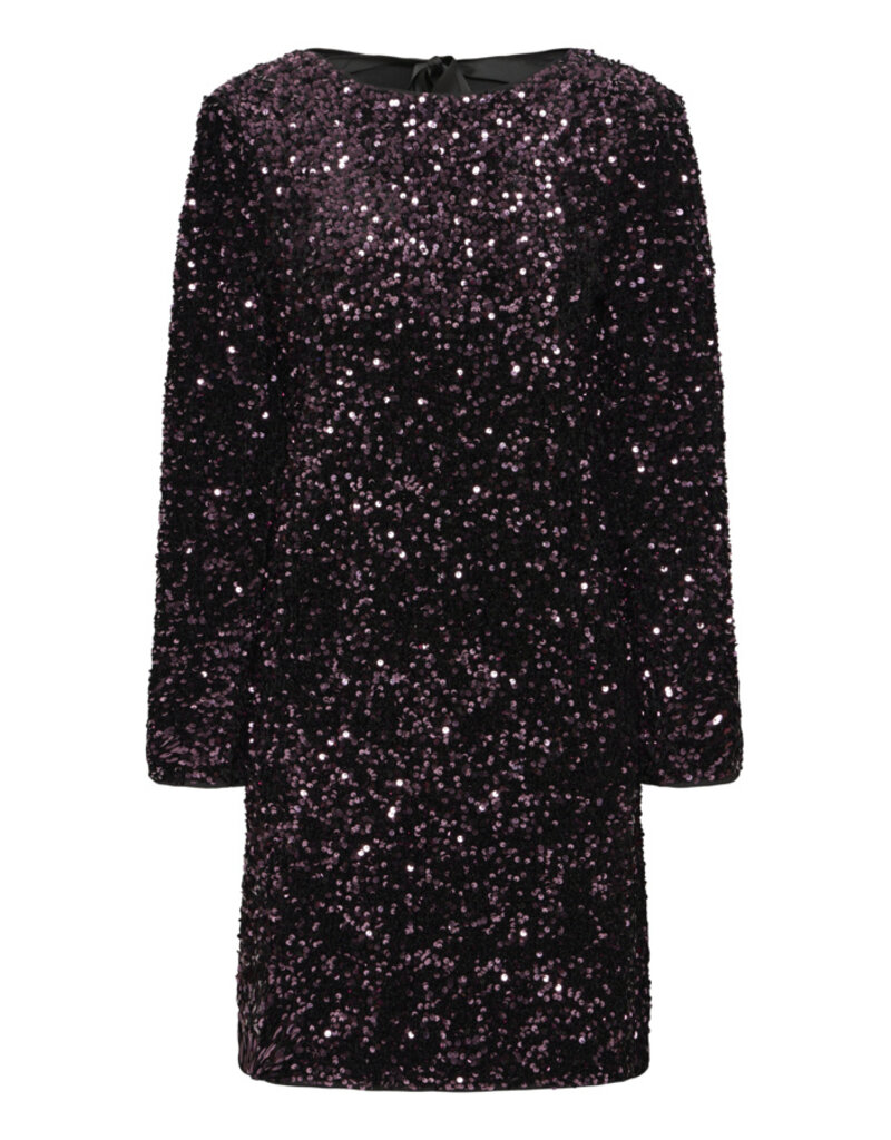 B.Young Paillet Velvet and Sequin Dress with Big Bow Detail