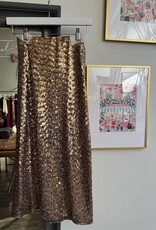 ASTRID Sequin Midi Skirt in Gold