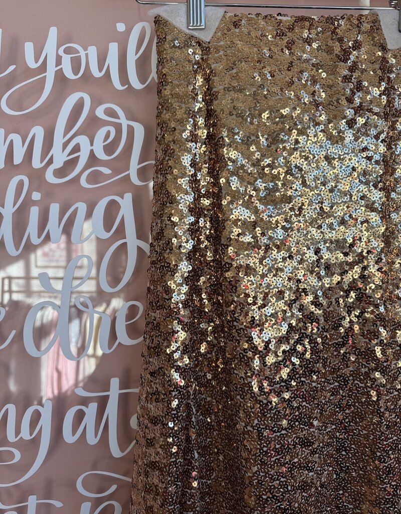ASTRID Sequin Midi Skirt in Gold