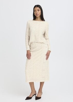 B.Young Pary Cream Velvet and Sequin Midi Skirt *Only One Left - XL*