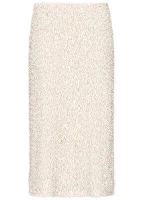 B.Young Pary Cream Velvet and Sequin Midi Skirt