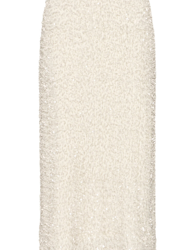 B.Young Pary Cream Velvet and Sequin Midi Skirt