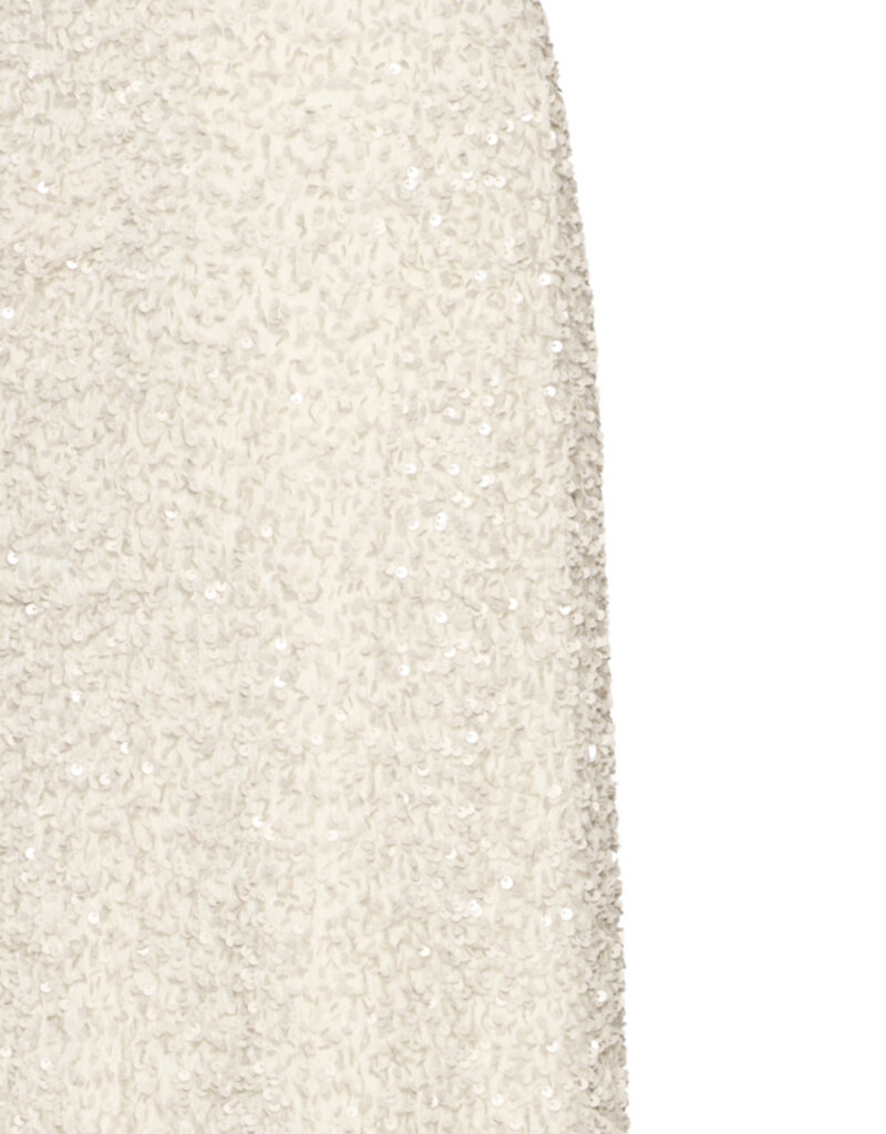 B.Young Pary Cream Velvet and Sequin Midi Skirt