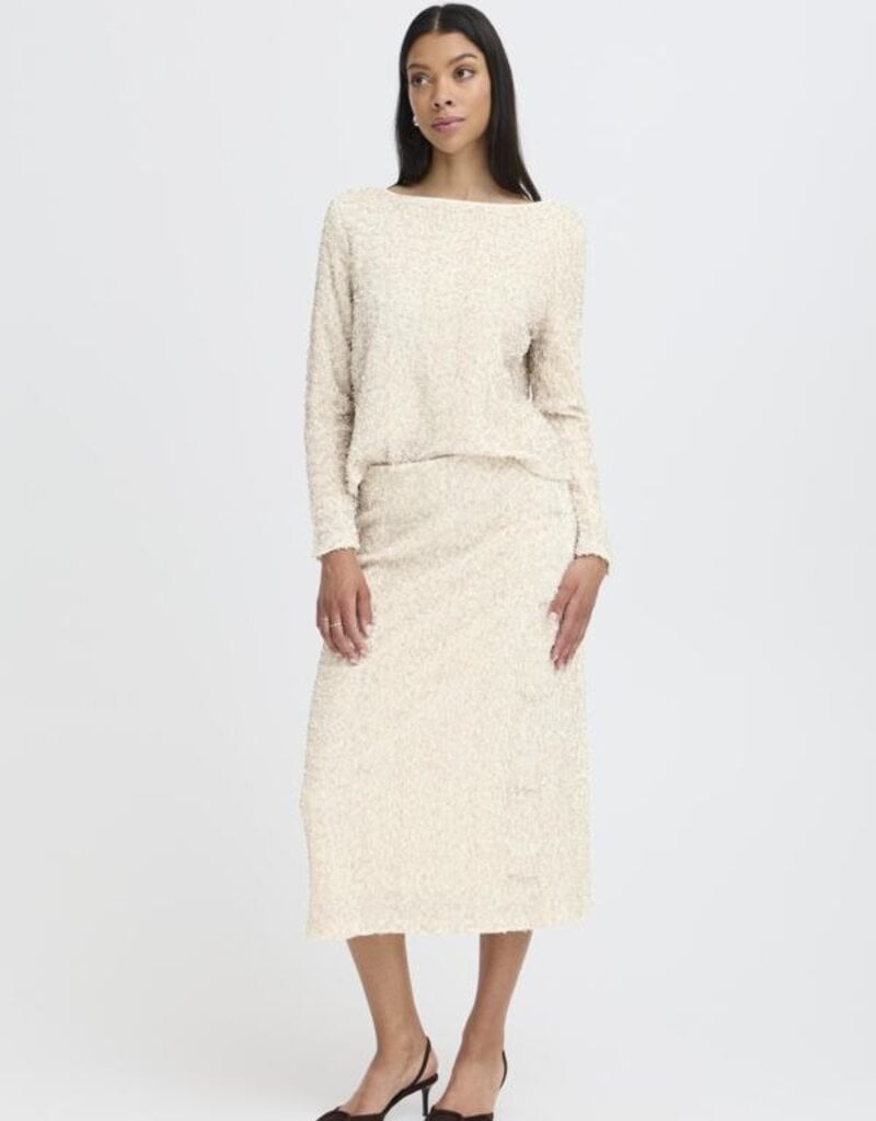 B.Young Pary Cream Velvet and Sequin Blouse