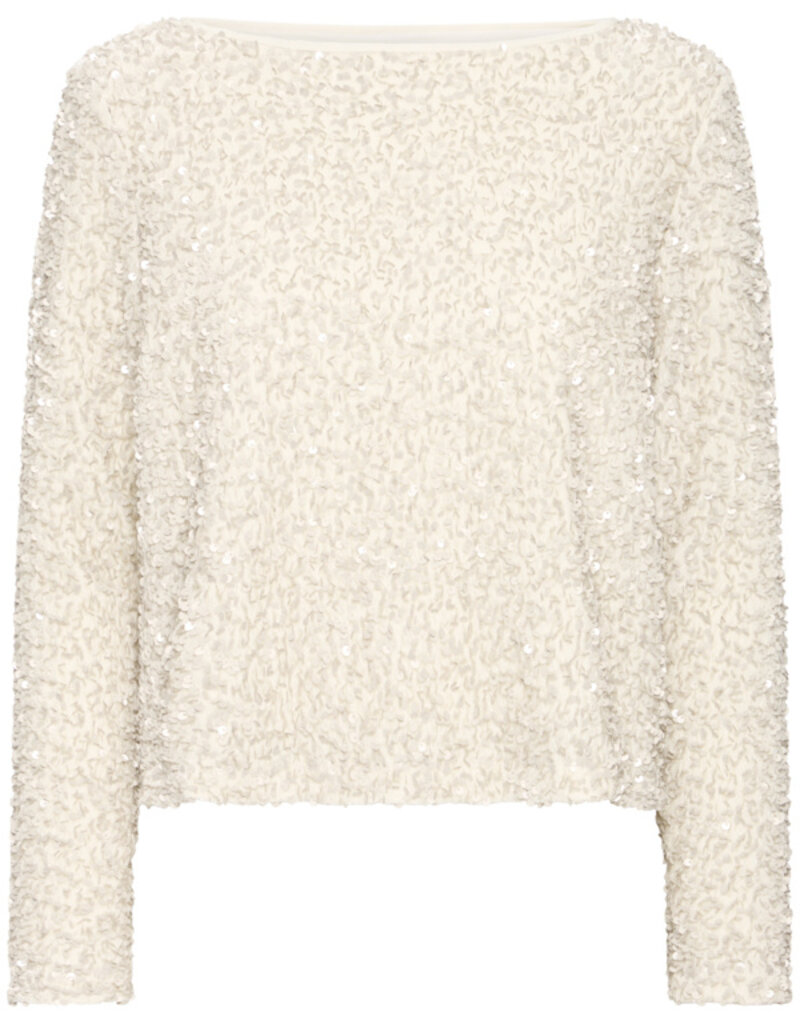 B.Young Pary Cream Velvet and Sequin Blouse