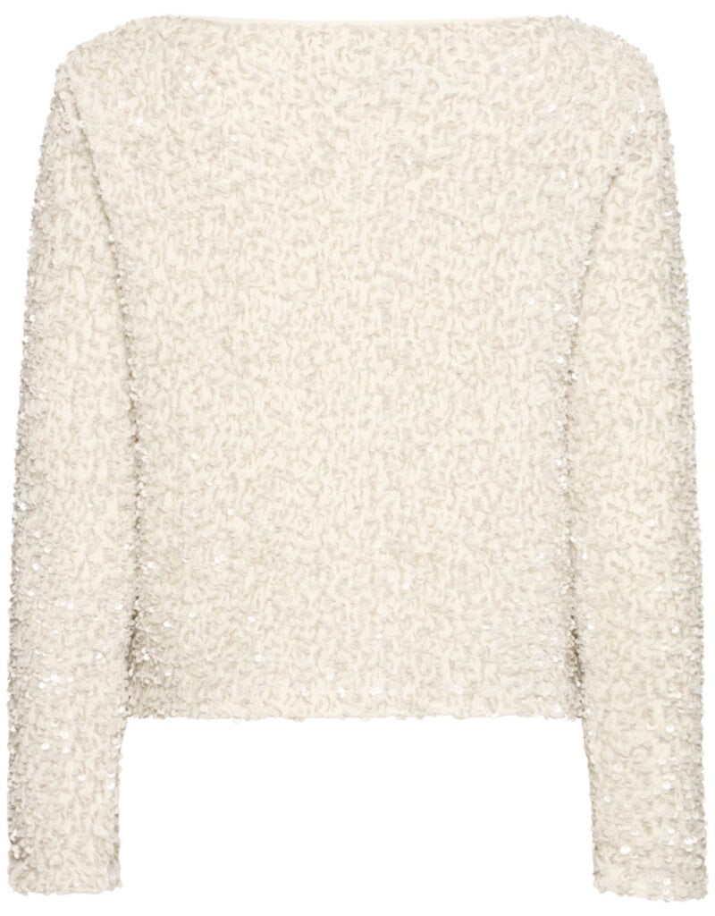 B.Young Pary Cream Velvet and Sequin Blouse