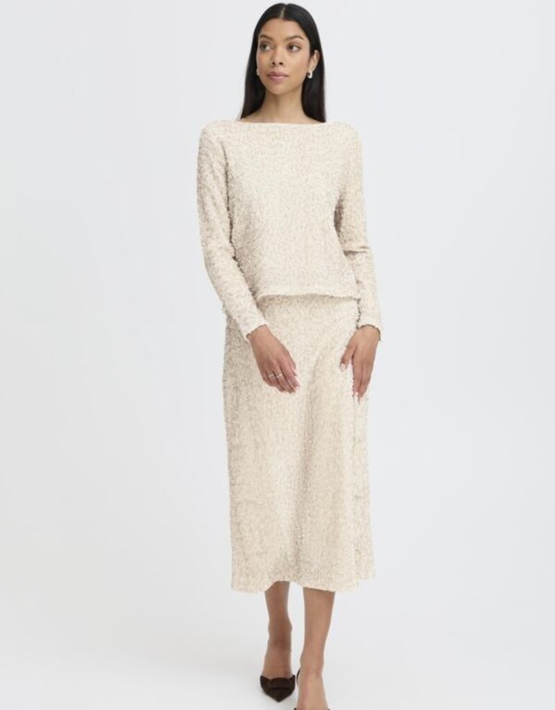 B.Young Pary Cream Velvet and Sequin Blouse