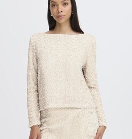 B.Young Pary Cream Velvet and Sequin Blouse