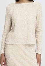 B.Young Pary Cream Velvet and Sequin Blouse