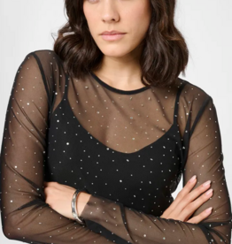 Kaffe Stinna Long Sleeve T-Shirt with Rhinestones