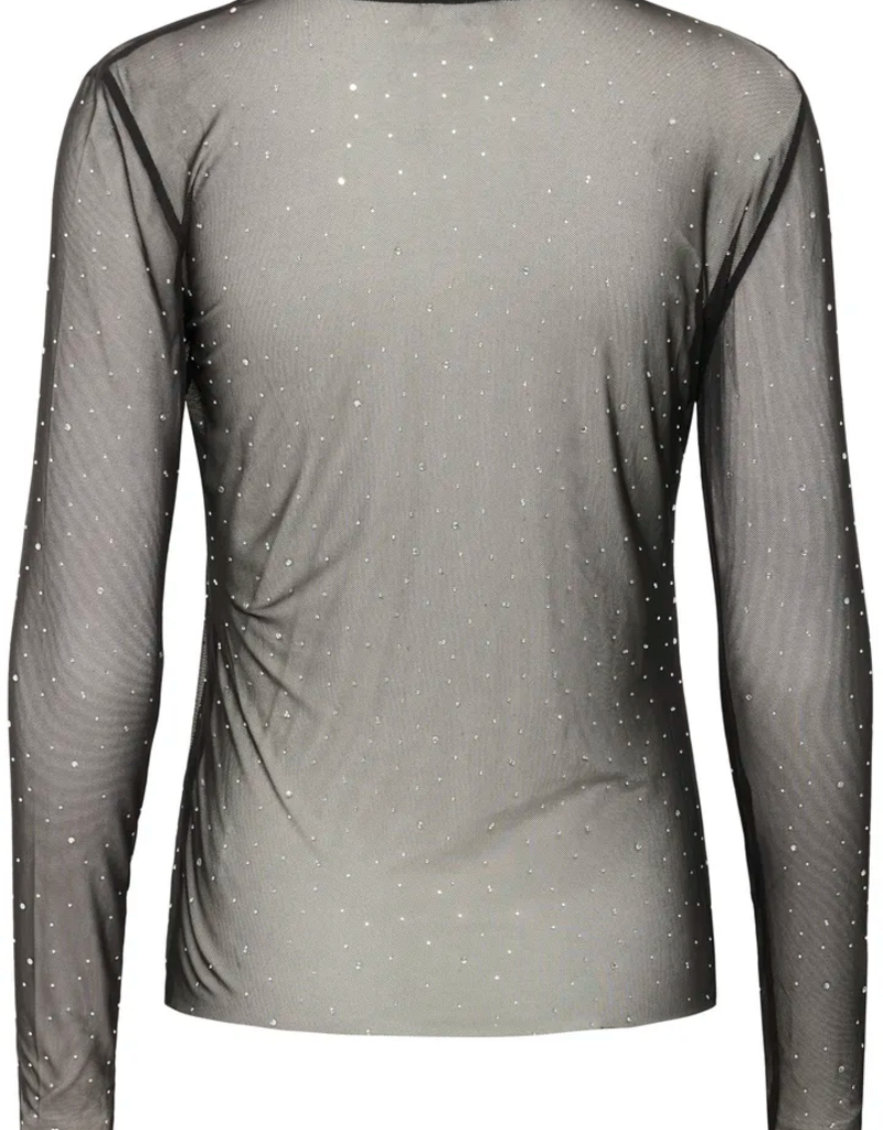 Kaffe Stinna Long Sleeve T-Shirt with Rhinestones