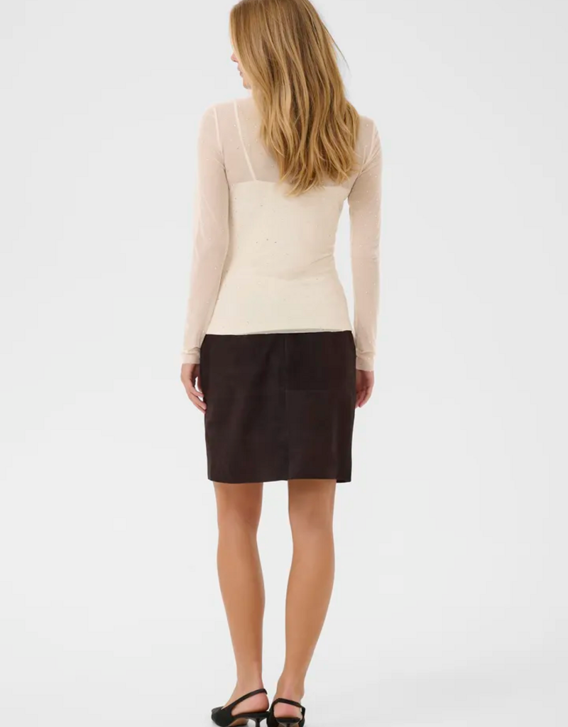 Kaffe Stinna Long Sleeve T-Shirt with Rhinestones