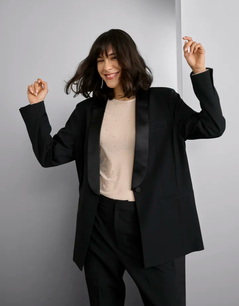 Kaffe Stinna Long Sleeve T-Shirt with Rhinestones