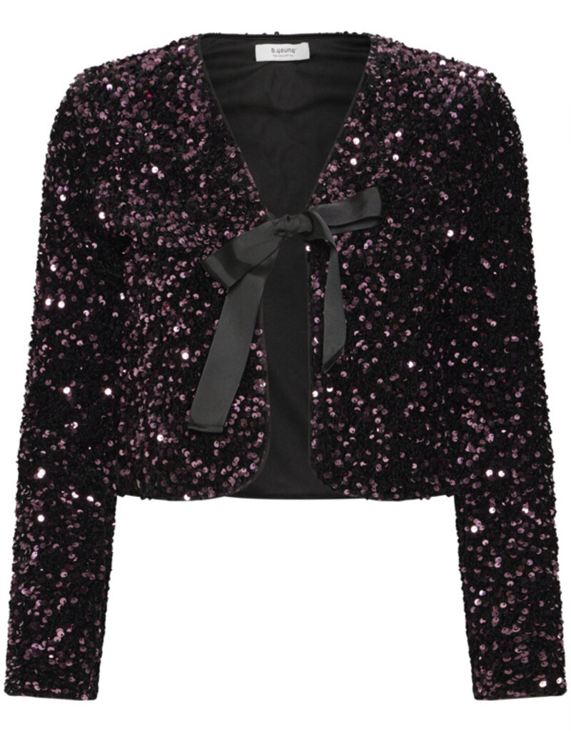 B.Young Paillet Velvet and Sequins Bow Jacket