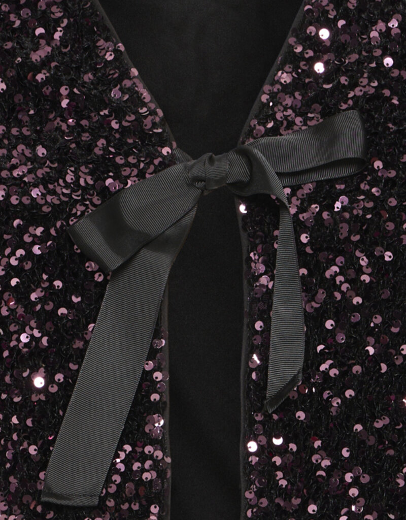 B.Young Paillet Velvet and Sequins Bow Jacket