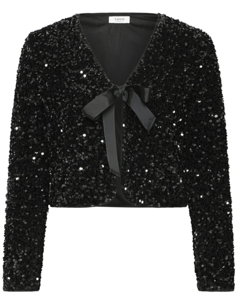B.Young Paillet Velvet and Sequins Bow Jacket