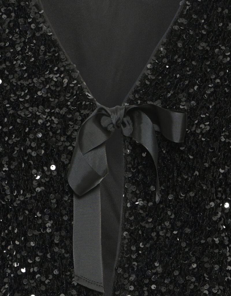 B.Young Paillet Velvet and Sequins Bow Jacket