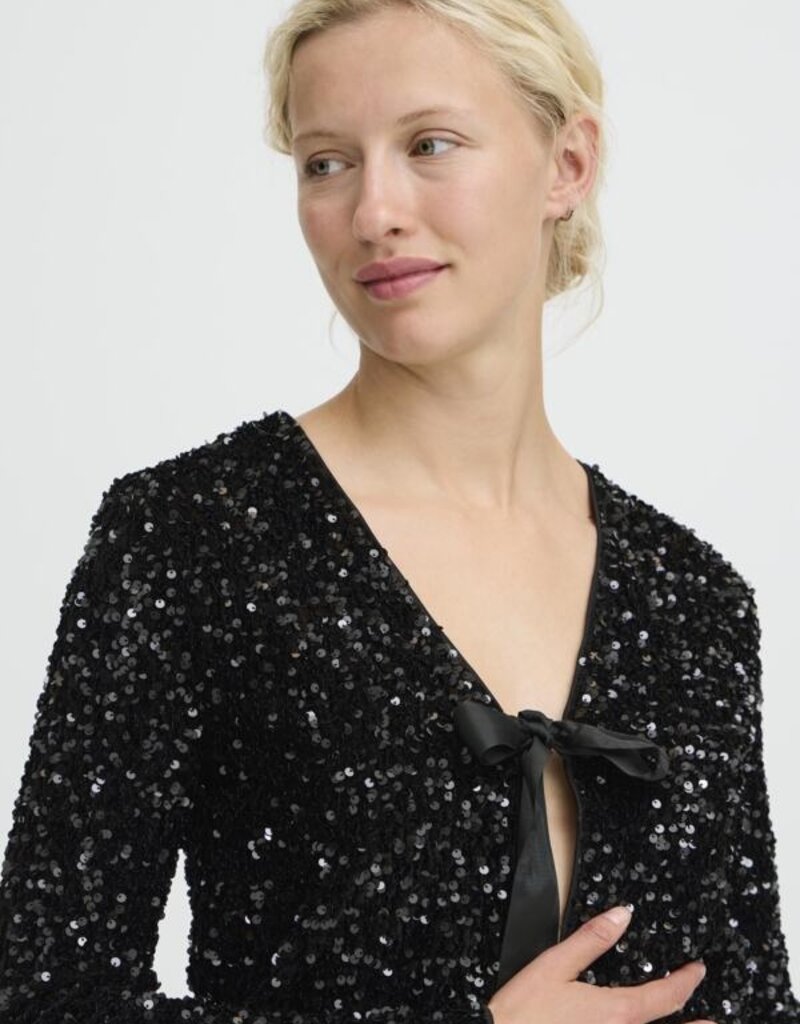 B.Young Paillet Velvet and Sequins Bow Jacket