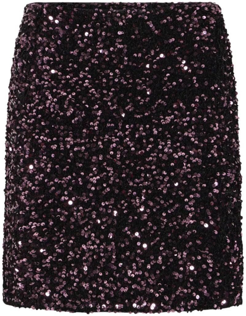 B.Young Paillet Sequin Skirt in Fudge (Dark Purple)