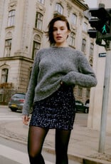 B.Young Paillet Sequin Skirt in Fudge (Dark Purple)