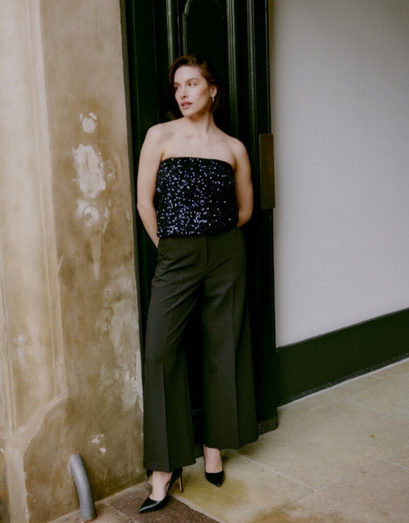 B.Young Paillet Sequin Skirt in Fudge (Dark Purple)