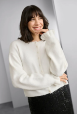 Kaffe Courson Cardigan with Pearl Buttons in Chalk White