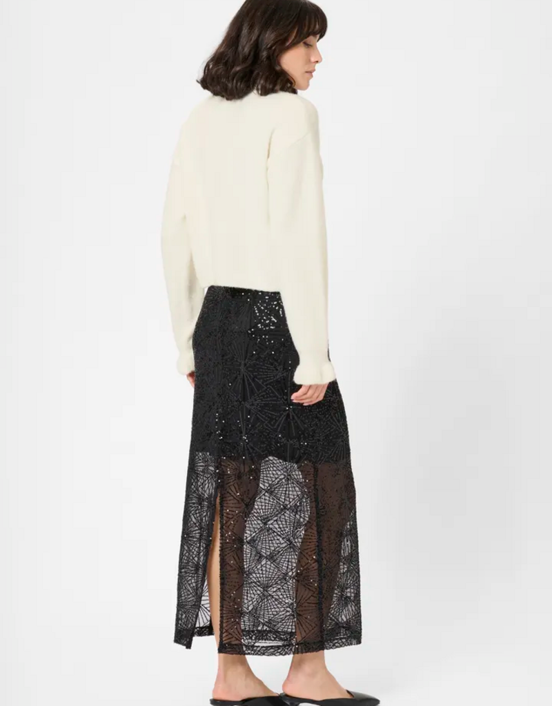 Kaffe Courson Cardigan with Pearl Buttons in Chalk White