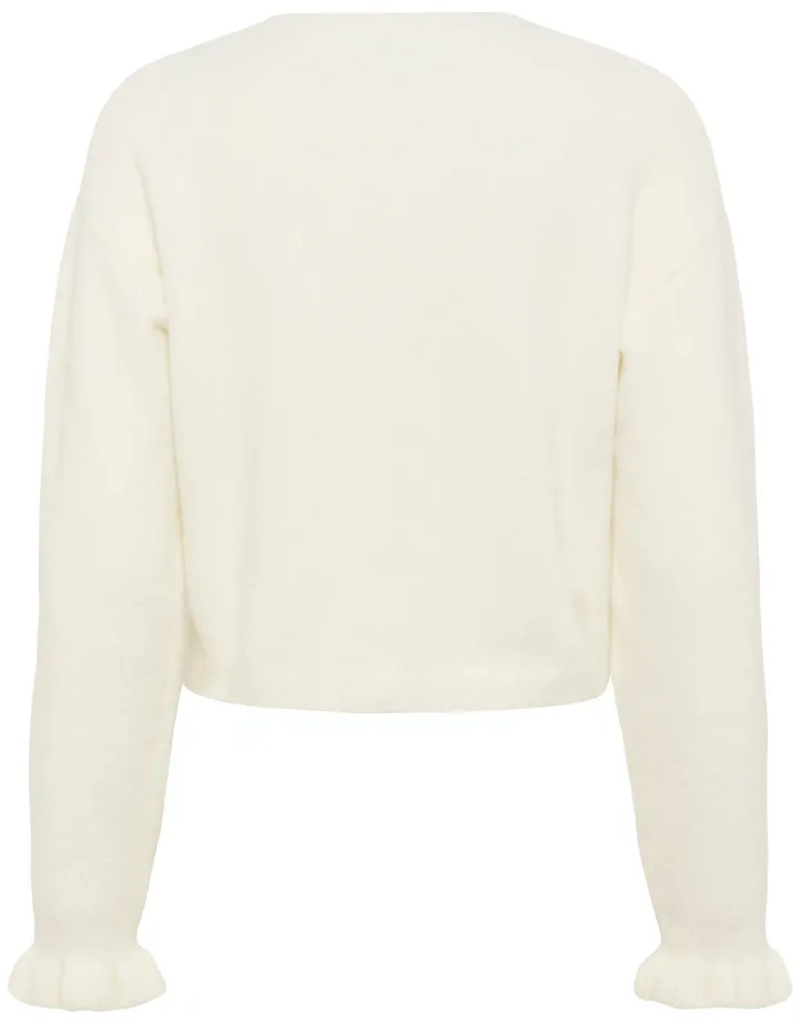 Kaffe Courson Cardigan with Pearl Buttons in Chalk White