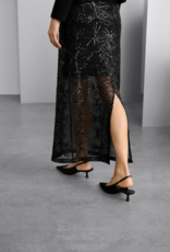 Kaffe Linna Sequin Maxi Skirt in Black Deep
