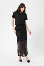 Kaffe Linna Sequin Maxi Skirt in Black Deep