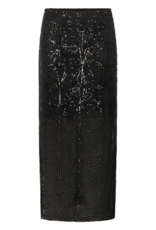 Kaffe Linna Sequin Maxi Skirt in Black Deep