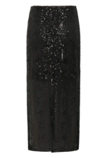 Kaffe Linna Sequin Maxi Skirt in Black Deep