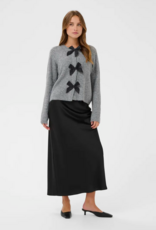 Kaffe May Cardigan with Bow Detail in Grey Melange