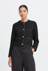 B.Young Panthea Short Tweed Jacket in Meteorite Black