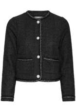 B.Young Panthea Short Tweed Jacket in Meteorite Black