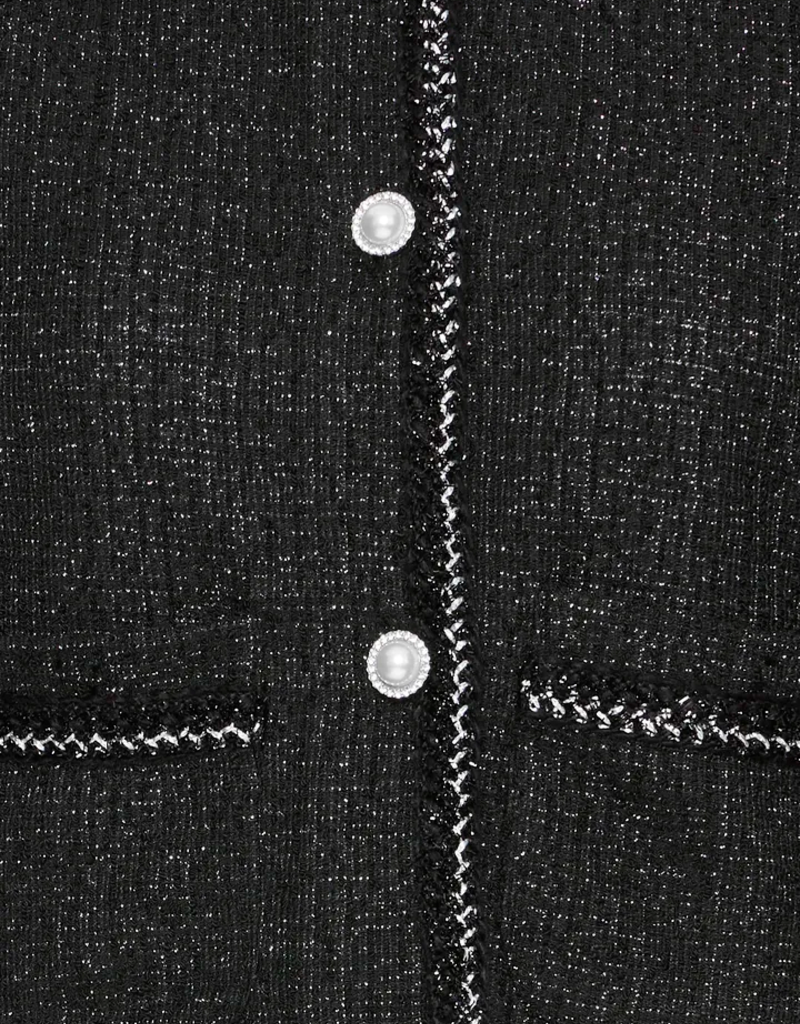 B.Young Panthea Short Tweed Jacket in Meteorite Black