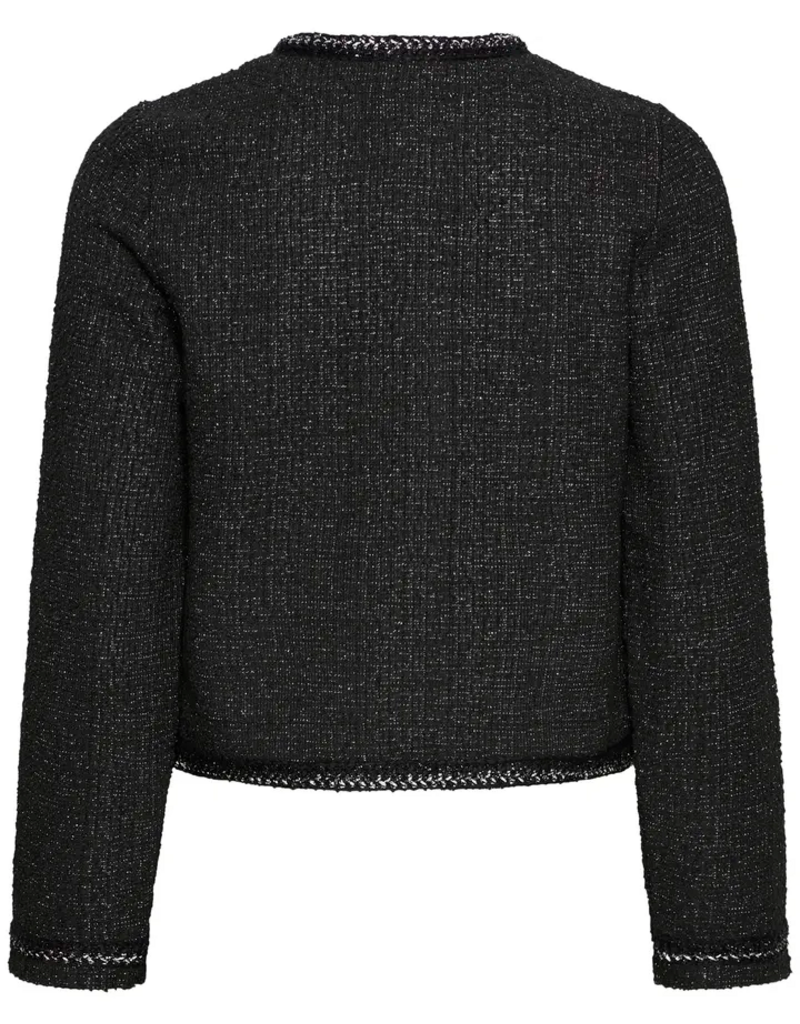 B.Young Panthea Short Tweed Jacket in Meteorite Black