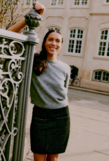 B.Young Panthea Short Tweed Skirt in Metorite Black