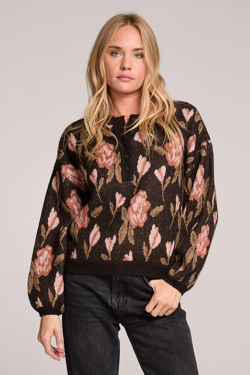 Leilani Sweater in Black Floral - Adorn Boutique